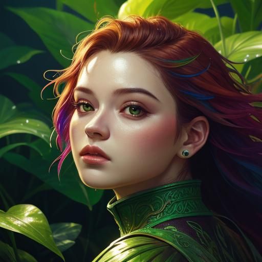 Hyperrealistic Baby in a Colorful Plant Scene