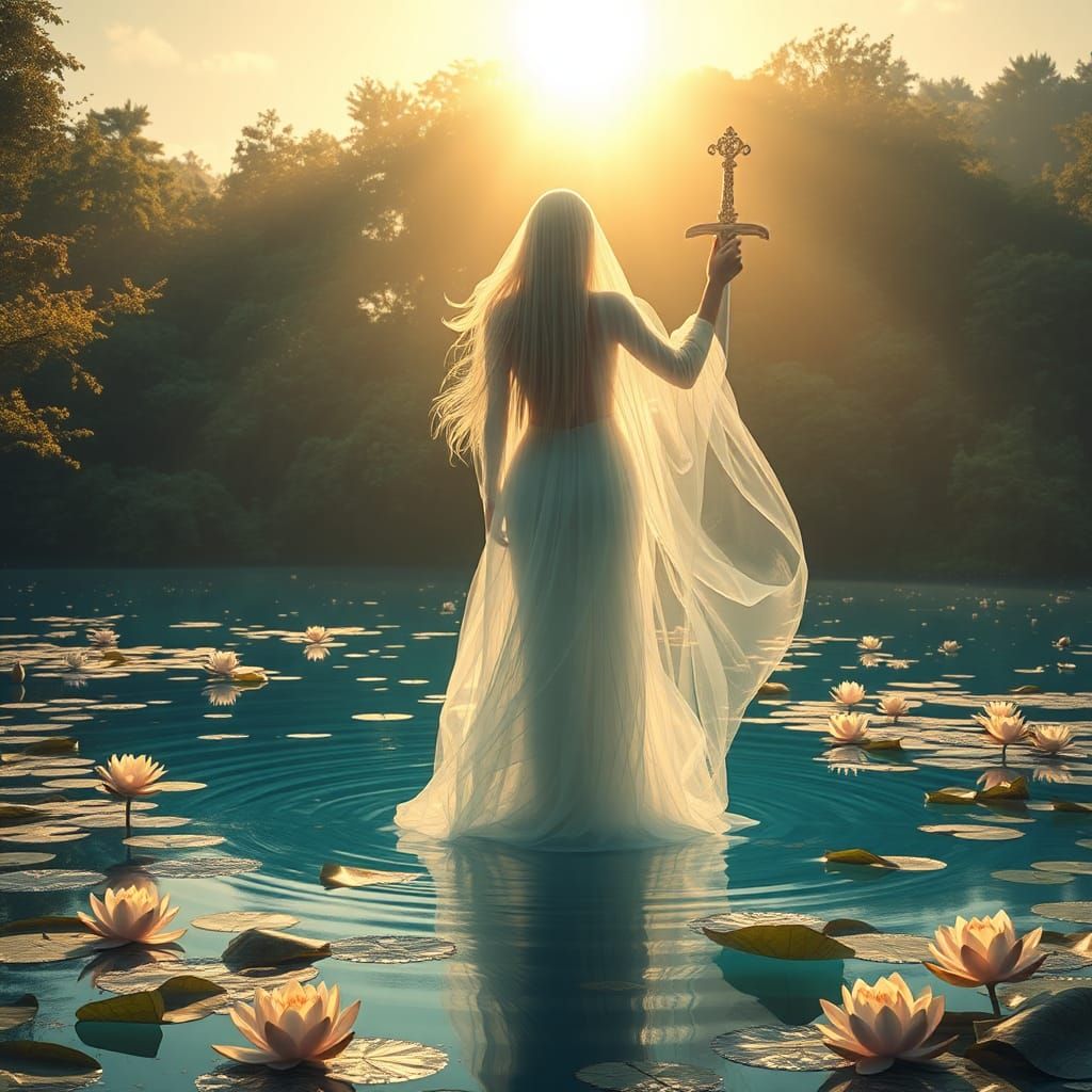 Lady of the Lake Ascends with Excalibur