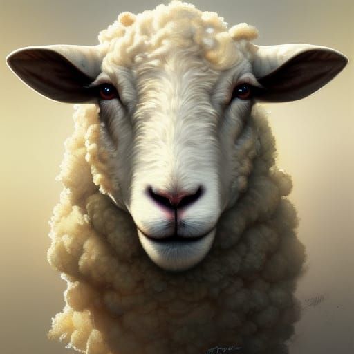 Hyperdetailed Sheep Portrait in Volumetric Lighting