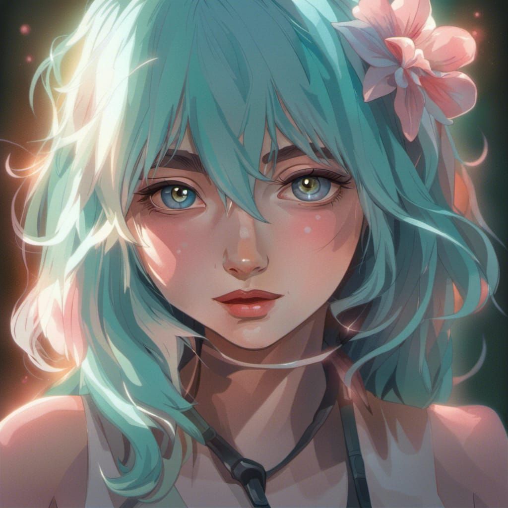 anime girl with backlighting