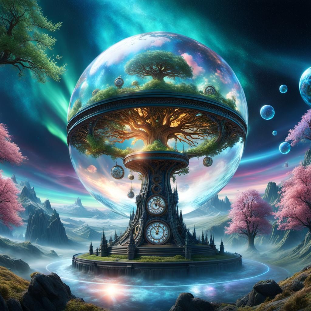 Clockwork Galaxy: A Panoramic Matte Painting