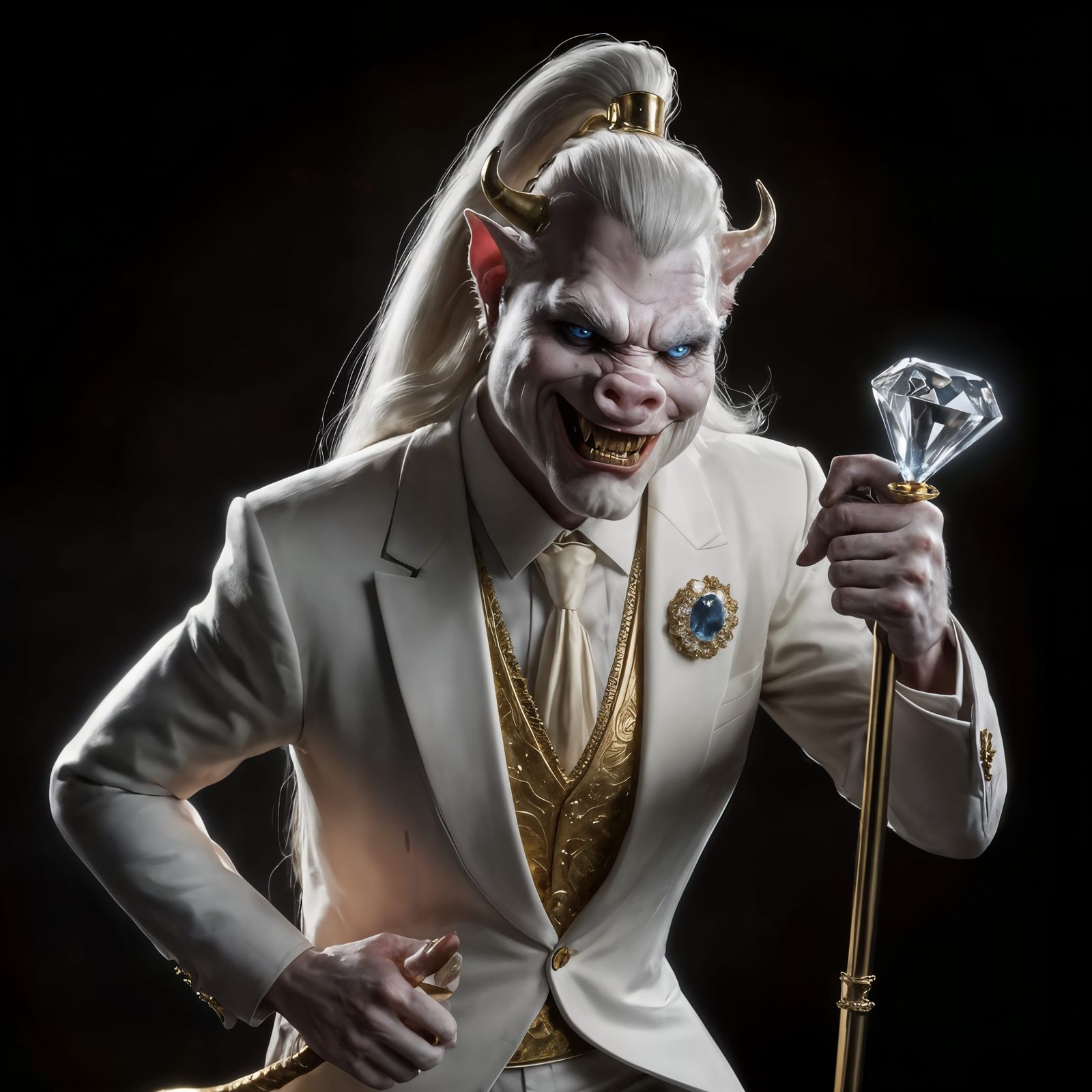 Glamorous Demon Prince Exudes Greed and Wealth