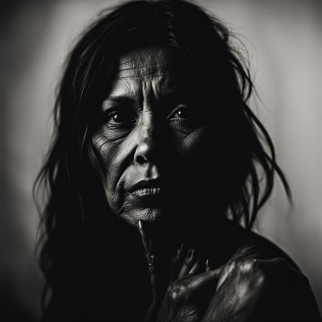 Van Gogh Inspired Silhouette of Native American Woman