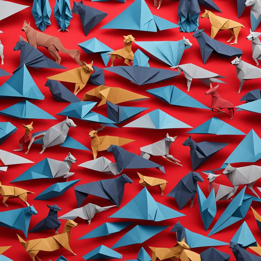 Origami Xoloitzcuintle Papercraft Sculpture