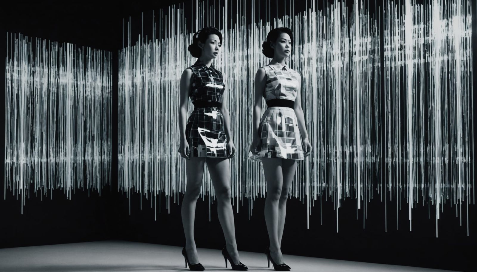 Glitch Pin Up Woman Makes Bold Eye Contact