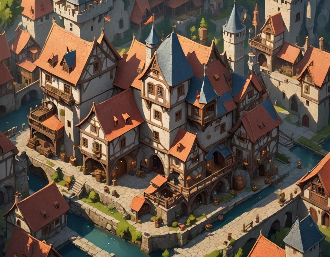Magical Medieval Brewery Game Concept Art