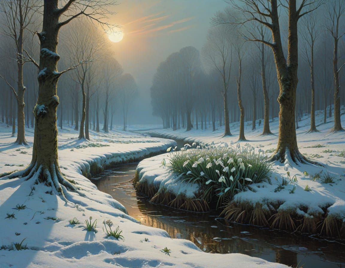 Winter's Gentle Awakening in Vibrant Colors