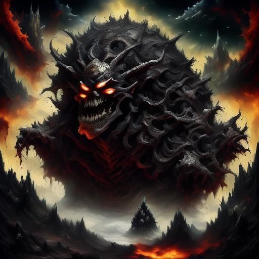 Tormented Demon Emerges from Body in Dark Shapes