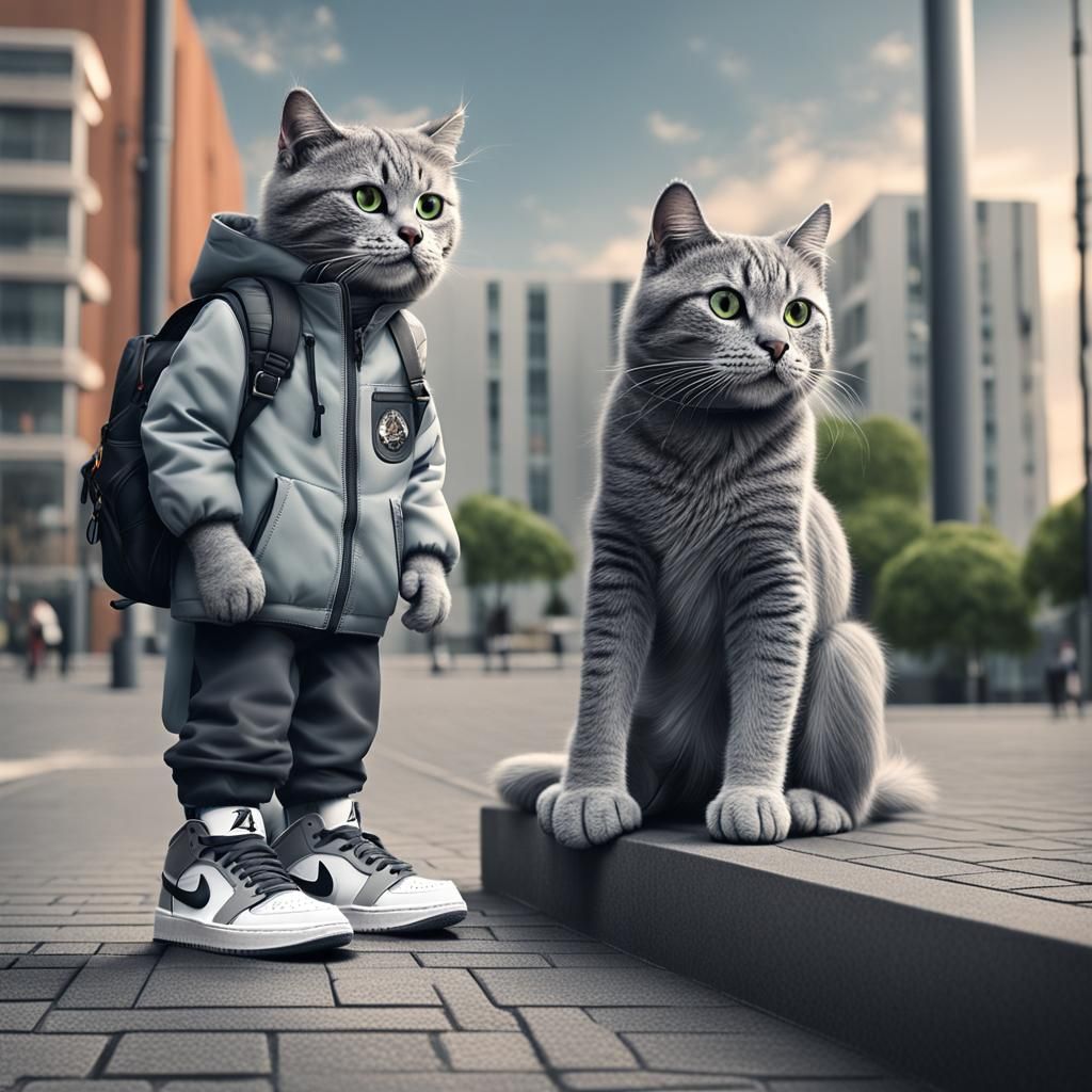 Cute Cat Goes to Work in Nike Air Jordans