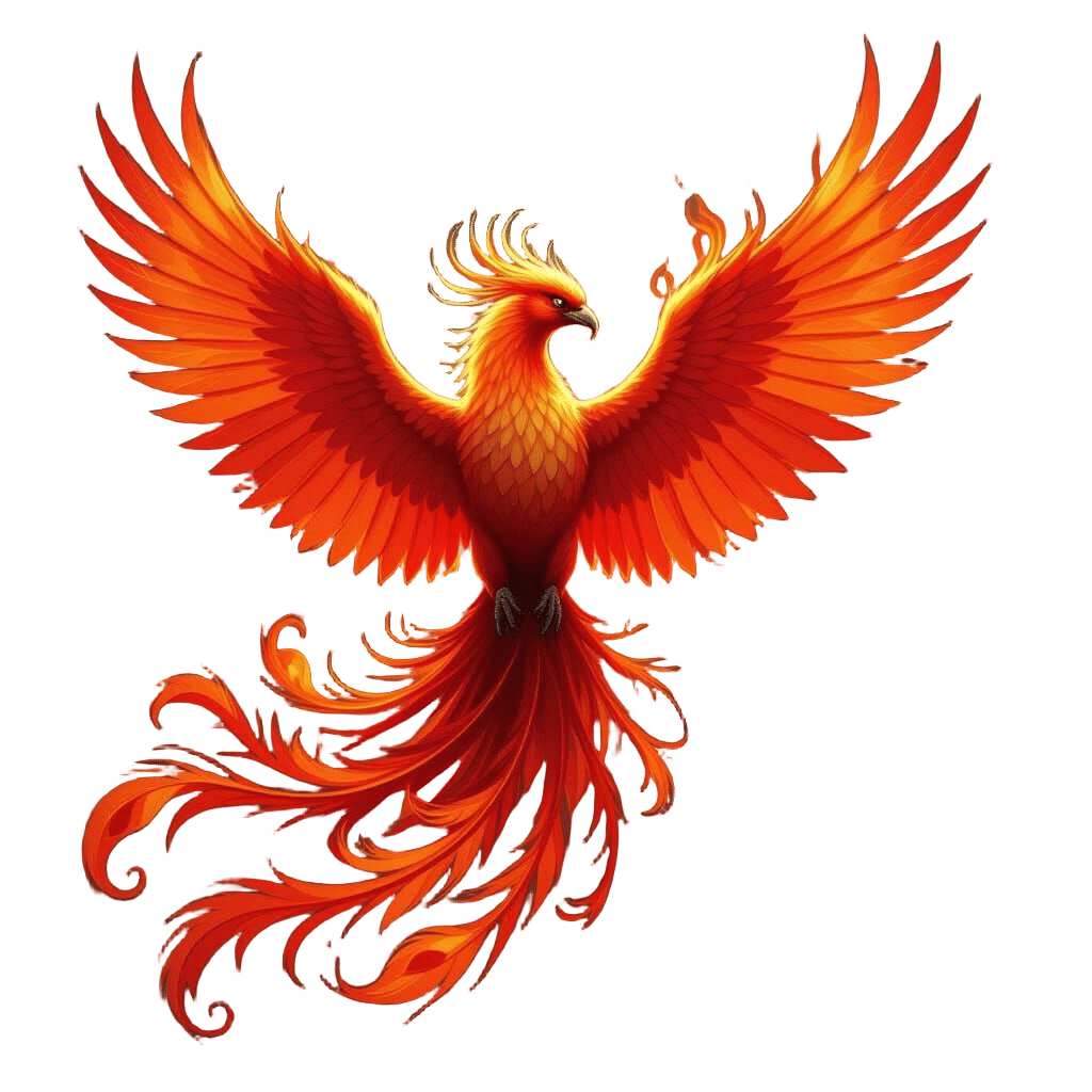 Majestic Phoenix Rising From Embers