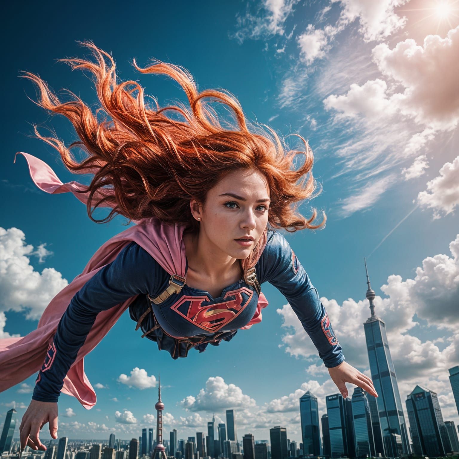 Ethereal Super-Girl Soars Through China's Skies