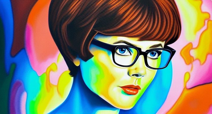 Velma Dinkley as Rorschach Test: Photorealistic Painting