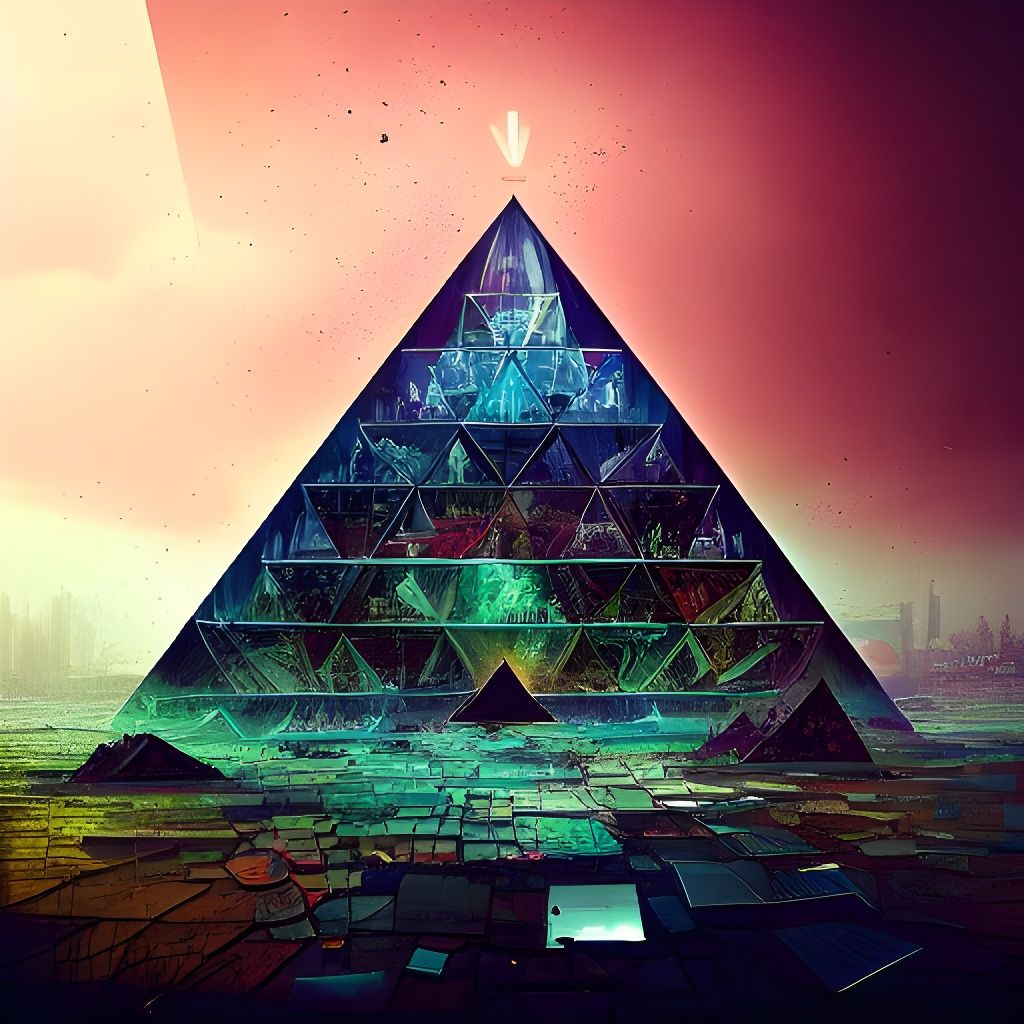Glass Pyramid of Words: Intricate Fantasy Art