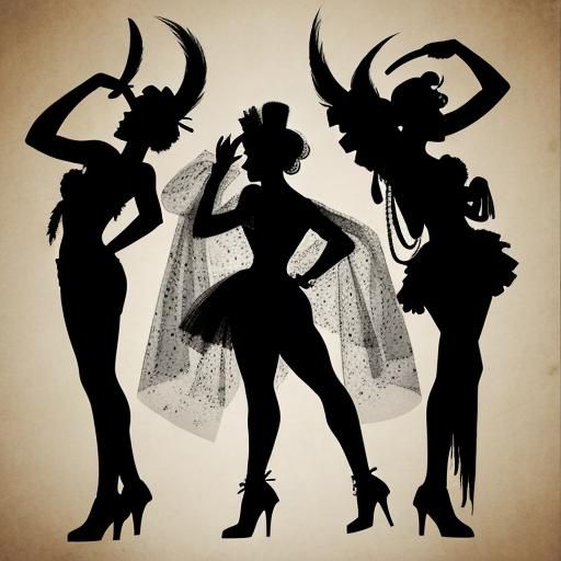 Silhouette Art of a Burlesque Dancer