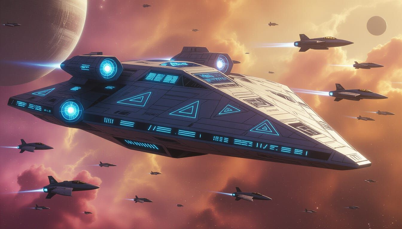 Epic Space Battle in Cinematic Style