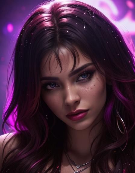 Dramatic Face in Hyperrealistic Splash Art