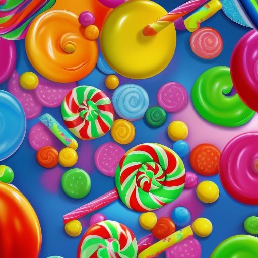 Candy Art Happy Birthday in Hyperrealistic Style