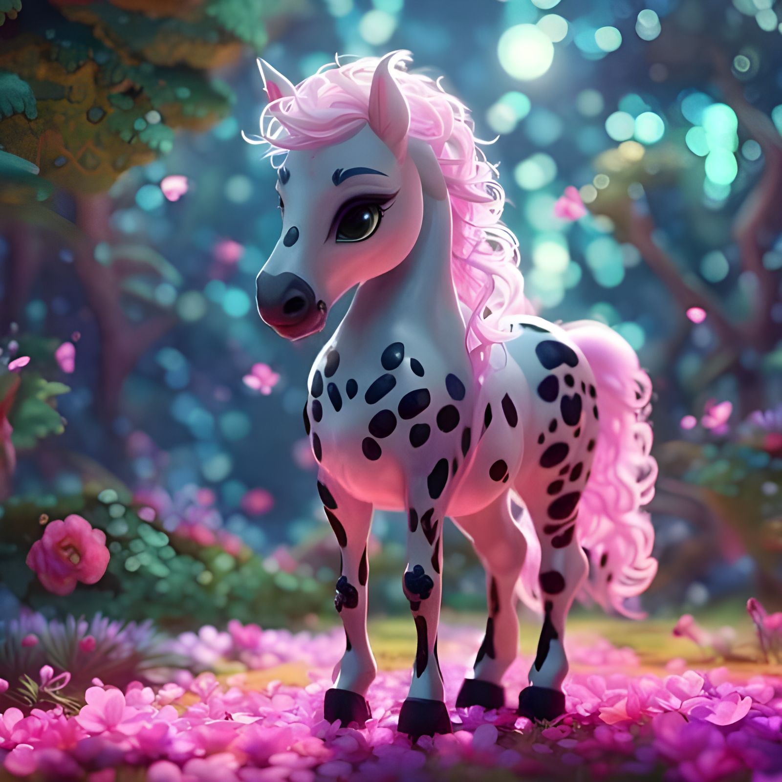 Elfish Centaur in Neon Jungle: 3D Render