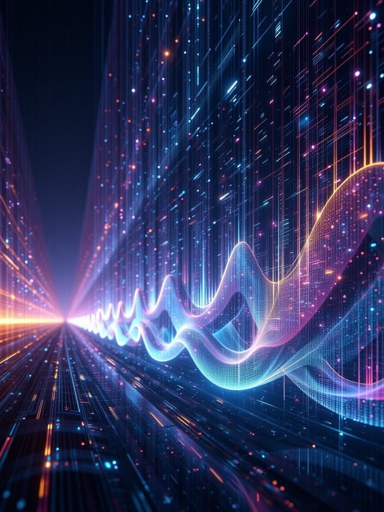 Abstract Sound Waves Forming Echoes in Dark Void