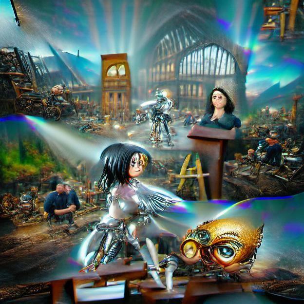 Alita Battle Angel in Steampunk Style, 8k Resolution