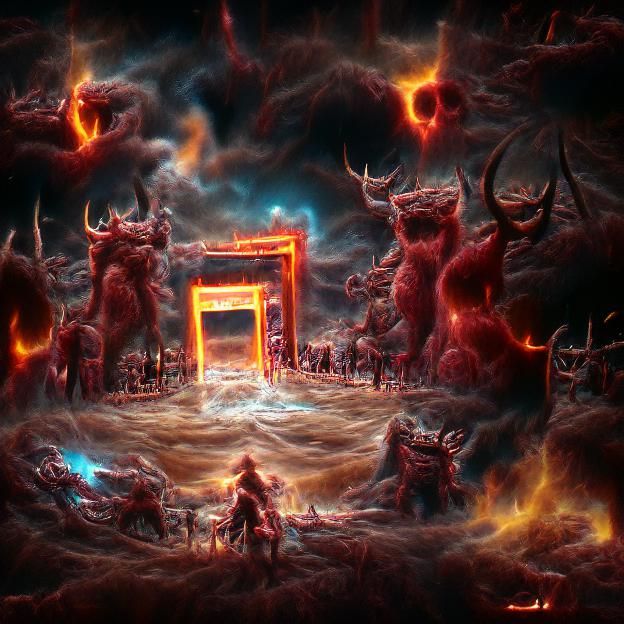 Gates of Hell: A Dark, Surreal Landscape