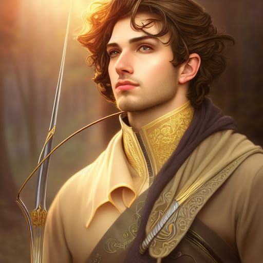 Fantasy Archer Portrait in Pre-Raphaelite Style