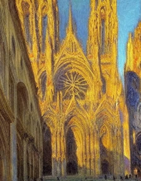Rouen Cathedral in Golden Hour: An Impression