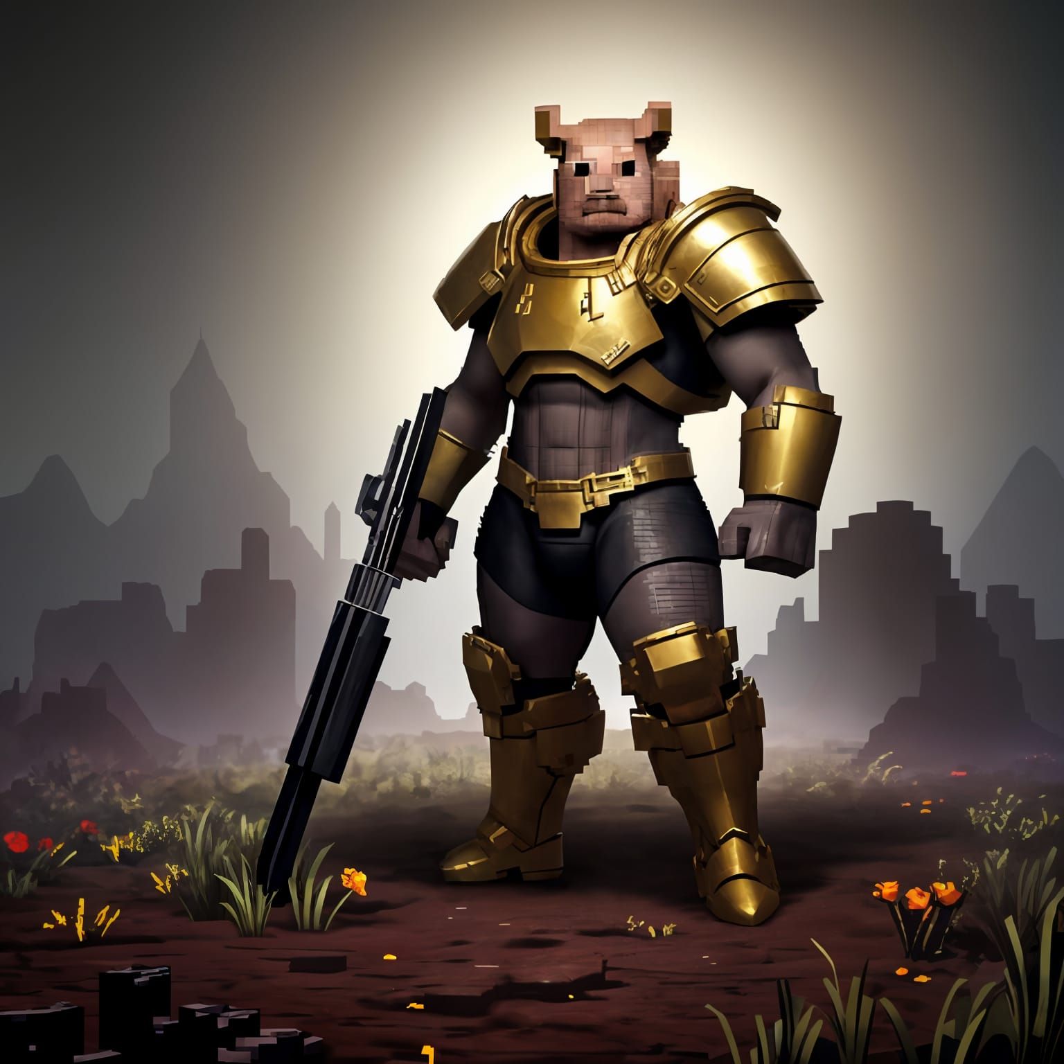 Minecraft Piglin Warrior Pixel Art