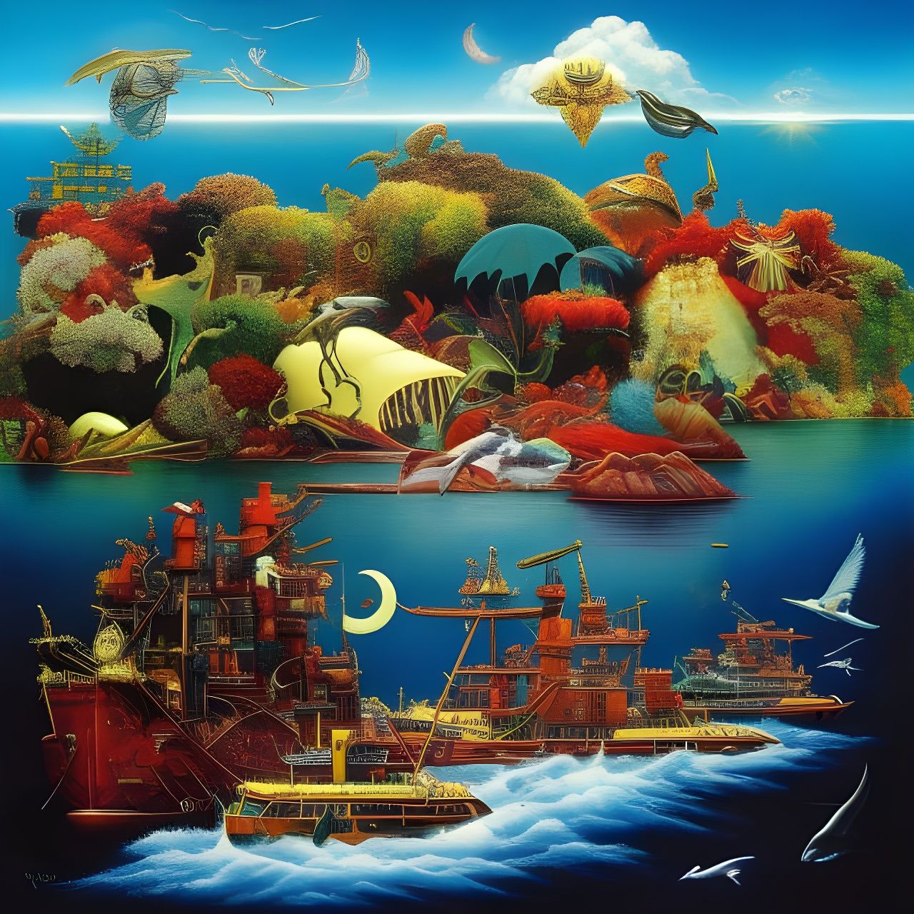 Surrealist Album Cover: Ship Arriving Too Late