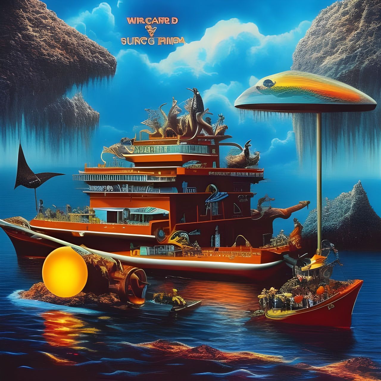 Surreal Ship Fails Rescue: Album Cover Art