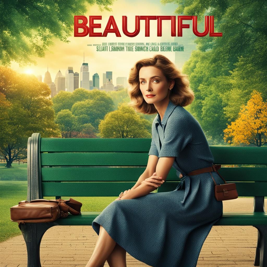 Movie Poster Featuring Woman on Park Bench