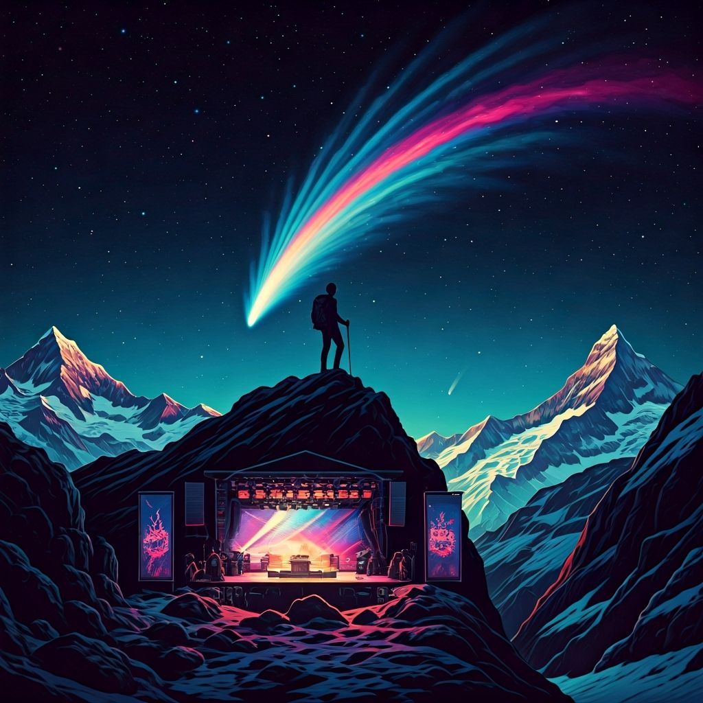 Cosmic Alps Hiker Witnessing Phish Concert Under Halley's Co...