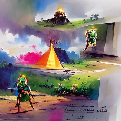Colorful Adventure Game Concept Art