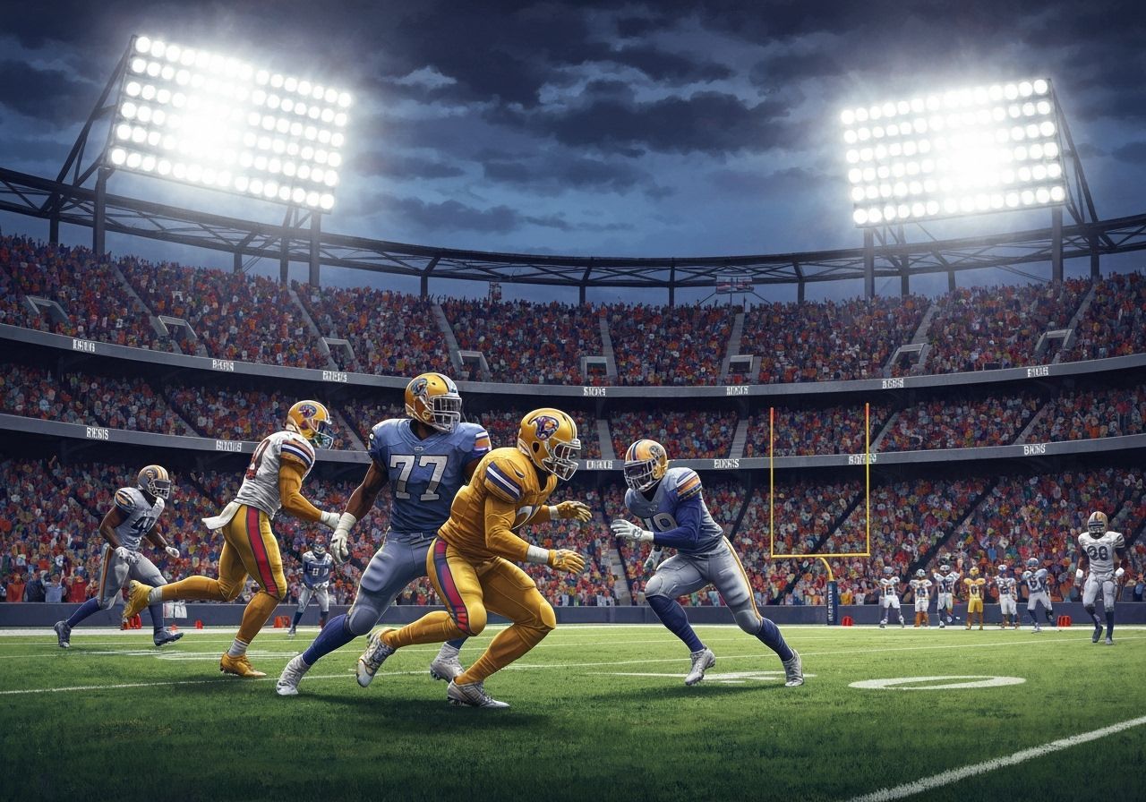 Football Players in Action: A Vibrant Stadium Scene