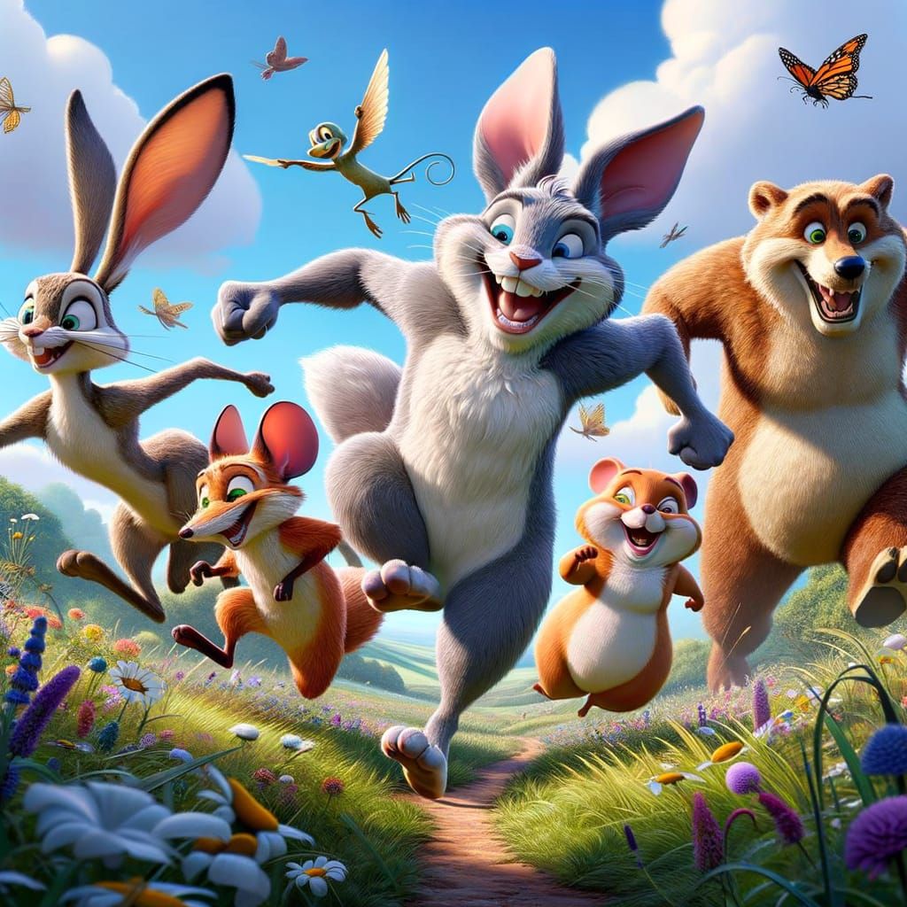 Jovial Whimsy in a Sunny Meadow