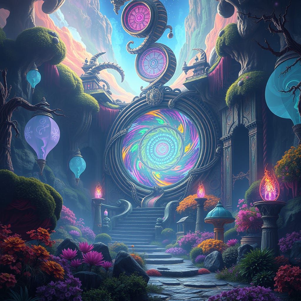 Surreal Mystical Realm Explores Kaleidoscope of Colors