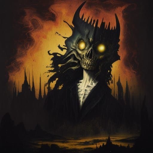 Dark Surrealist Masterpiece in Gouache Style