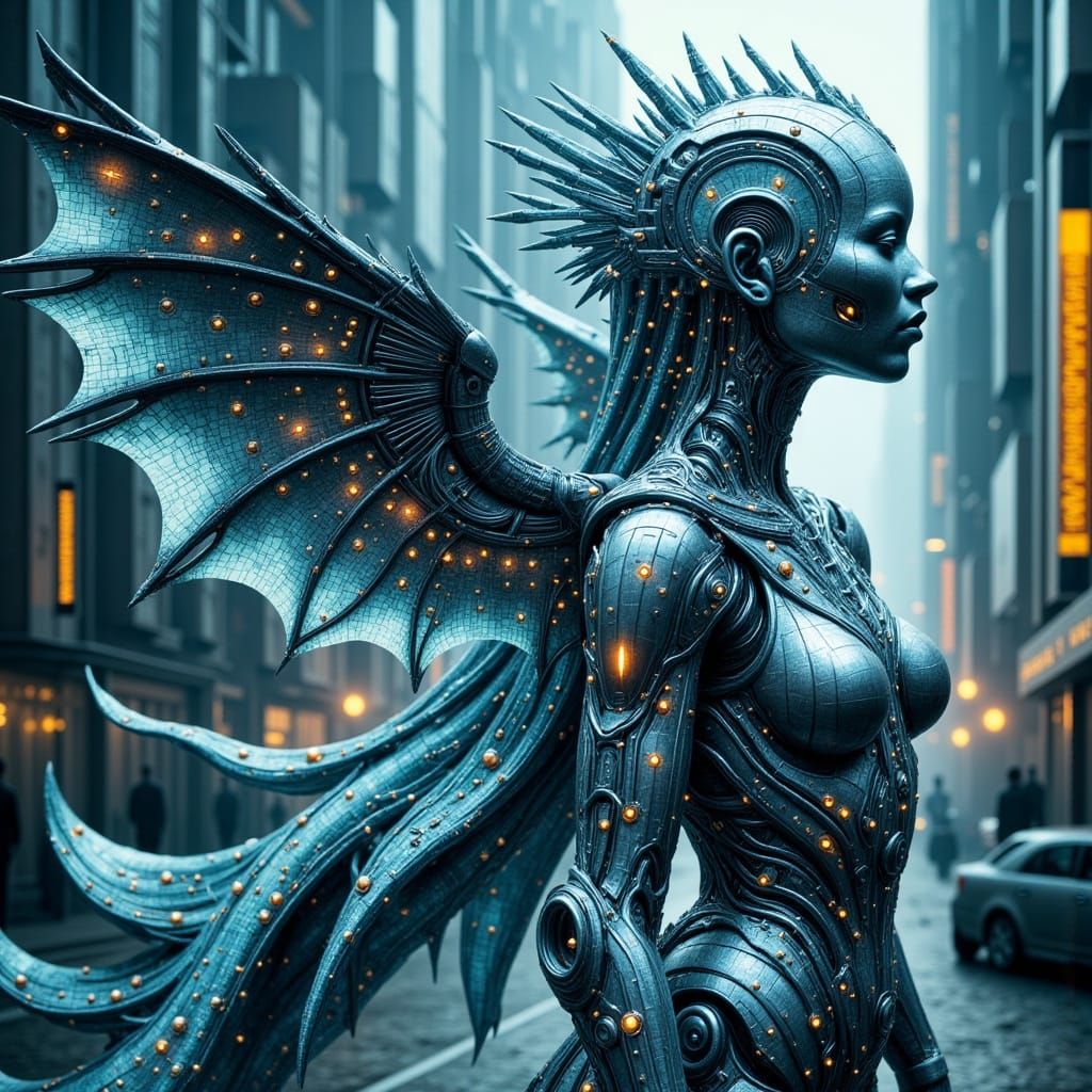 <lora:Abstract Reality:1.0> A futuristic fairytale world whe...