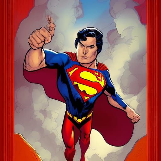 Superman Cat Comic Book Art