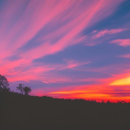 Photorealistic Red Sunset in Style of the Masters