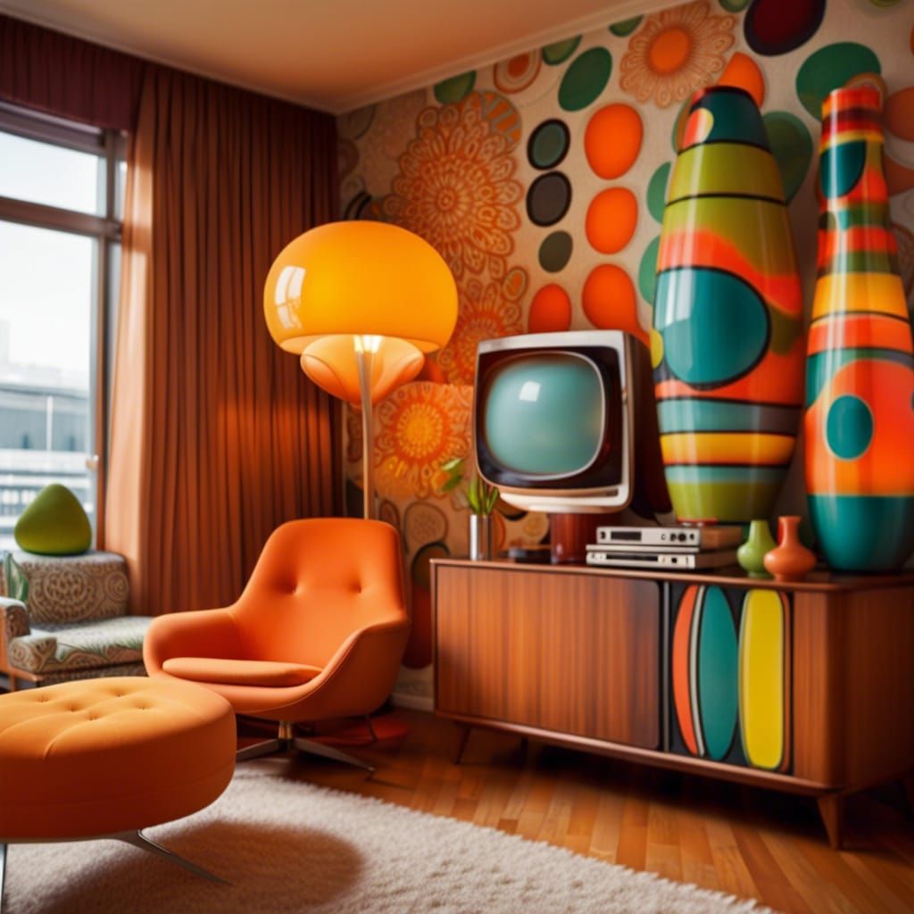 Stylish 1960s Apartment with Lava Lamps