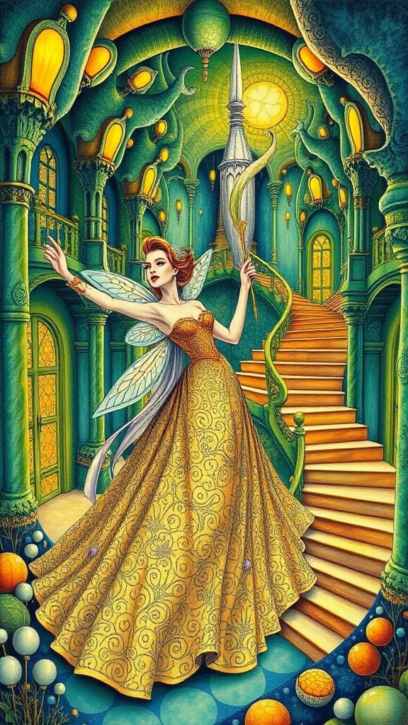 Fairy godmother searched the Gourd labyrinth  to find the pe...