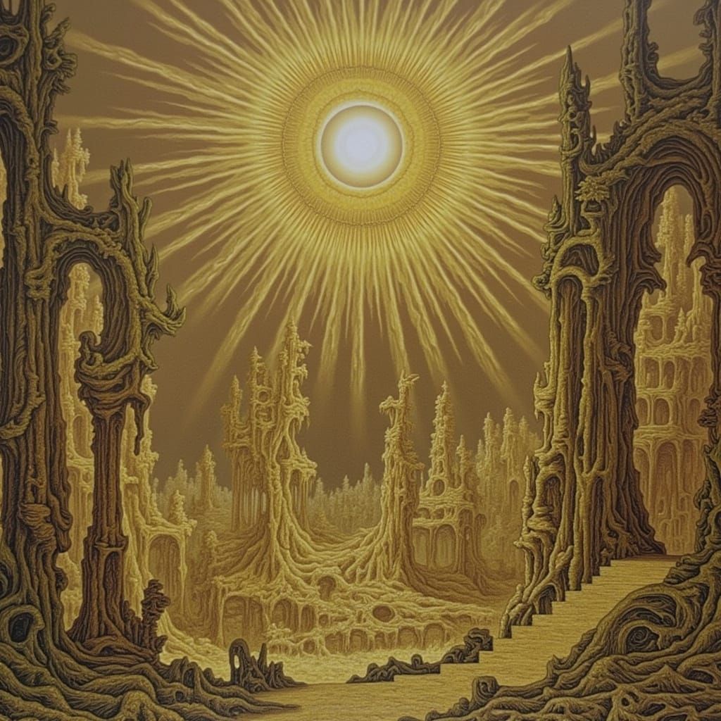 Visionary Celestial Realms in Surreal Style