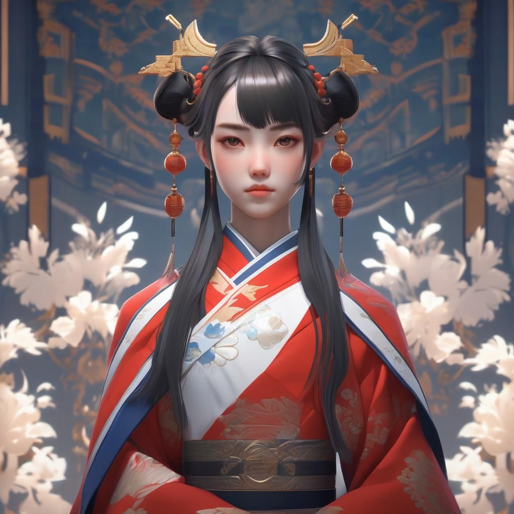 Striking Anime Portrait of a Confident Woman