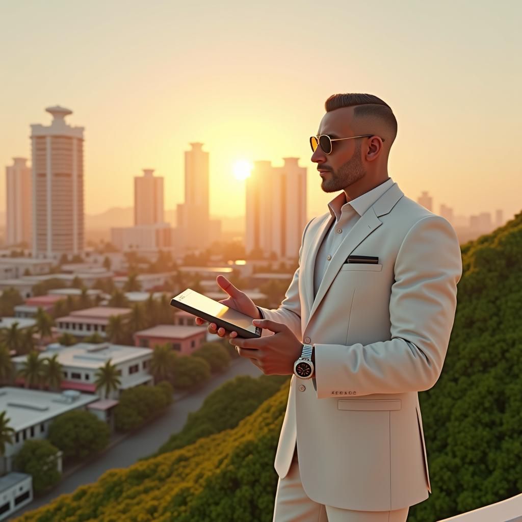 Miami Leader at Sunset in 3D Game Style