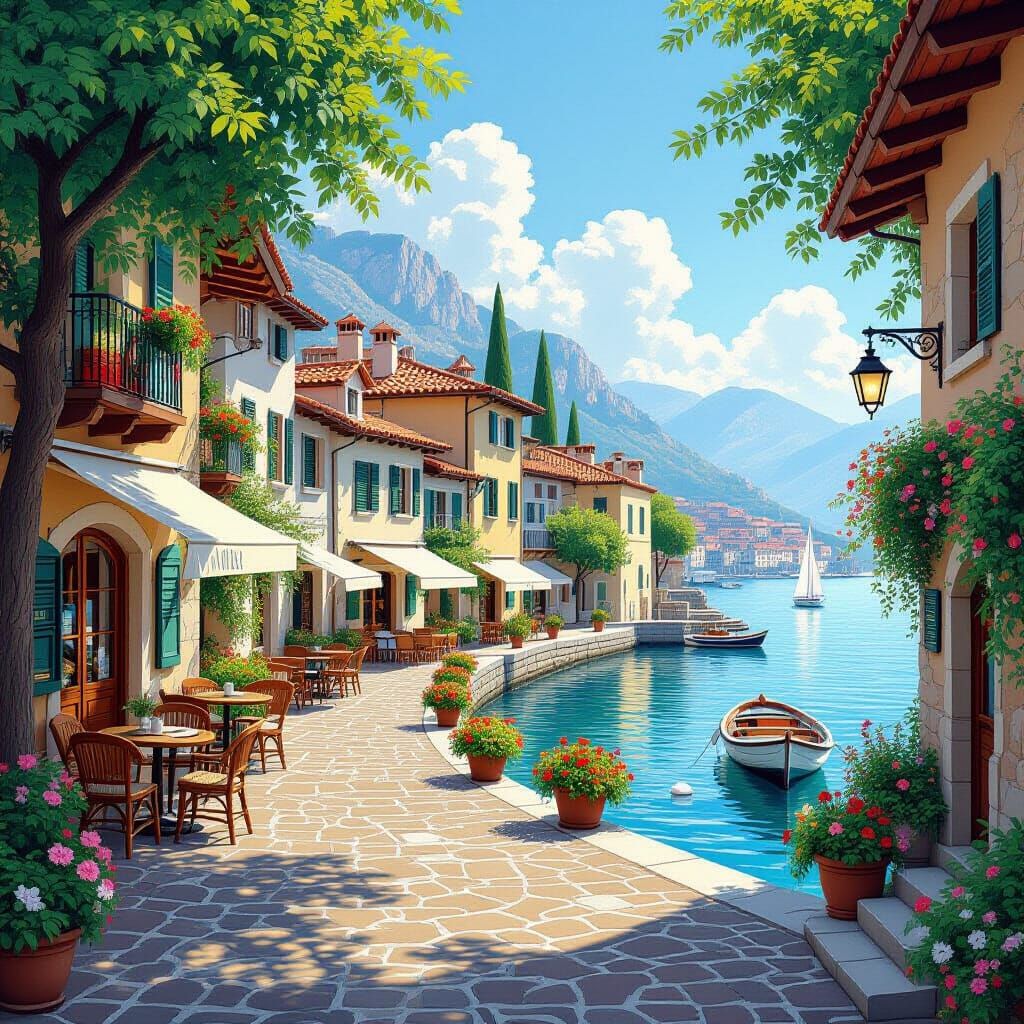 Charming Summer Town in Soft Focus