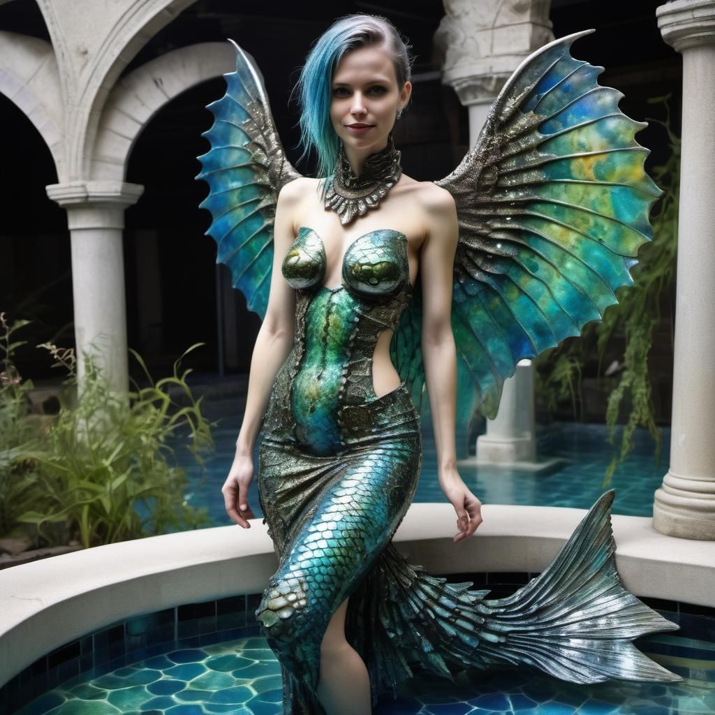 Punk Cyborg Syren in Dreamscape Atlantis Pool