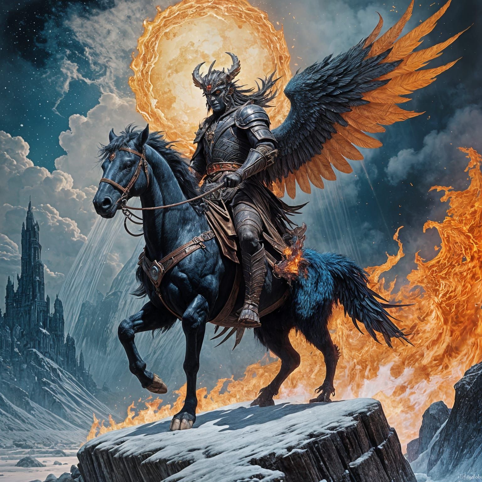 Phoenix of Fire Engages Phoenix of Ice in Battle