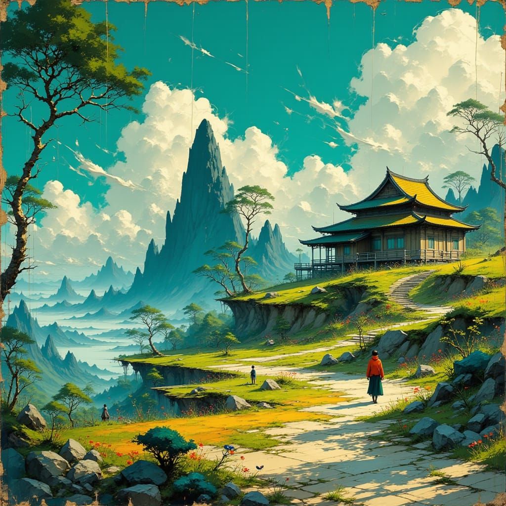 Majestic Fantasy City Integrated with Giant Tree