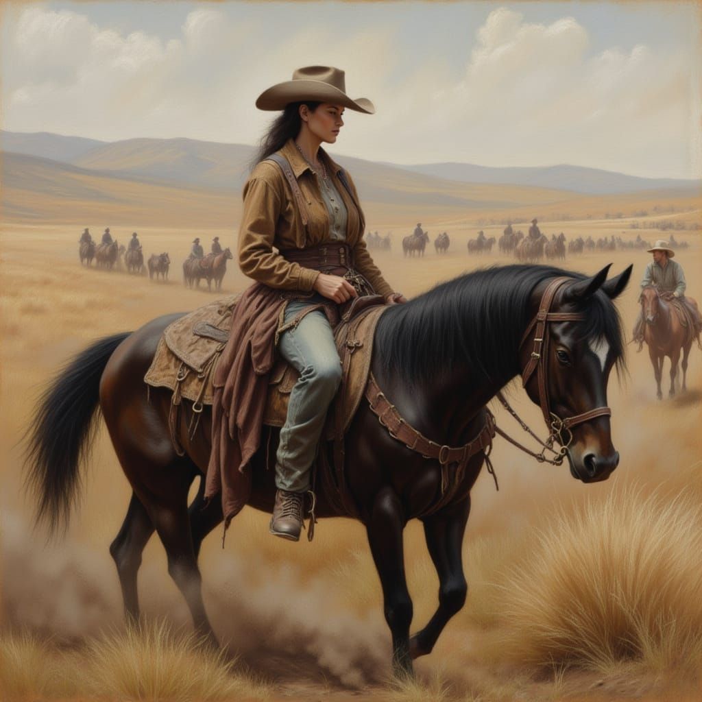 Neon Chalk Old West Cattle Drive